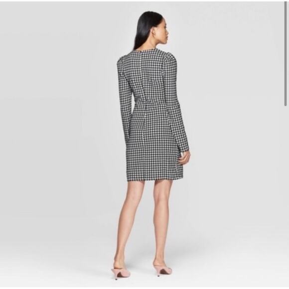 Who What Wear Dress Womens Medium Black White Houndstooth Fitted Career Business - Picture 2 of 11